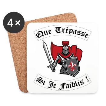 Que trépasse si je faiblis ! - Dessous de verre (lot de 4) - blanc - Devant