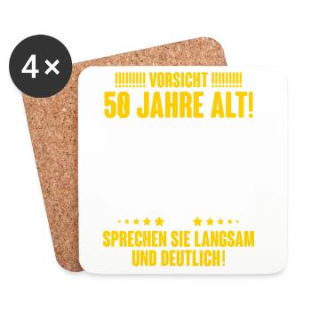 50. Geburtstag - Untersetzer (4er-Set) - Weiß - Vorne