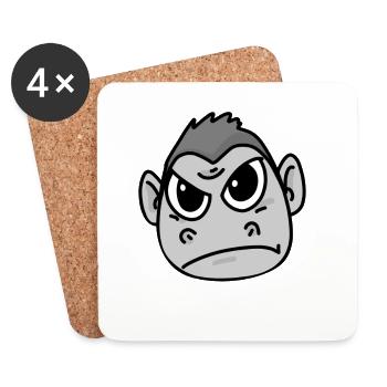Gorilla angry - Coasters (set of 4) - white - Front