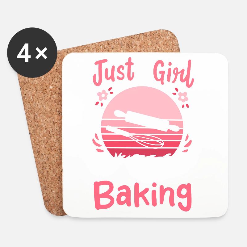 Backen Bäcker Retro - Untersetzer (4er-Set) - Weiß