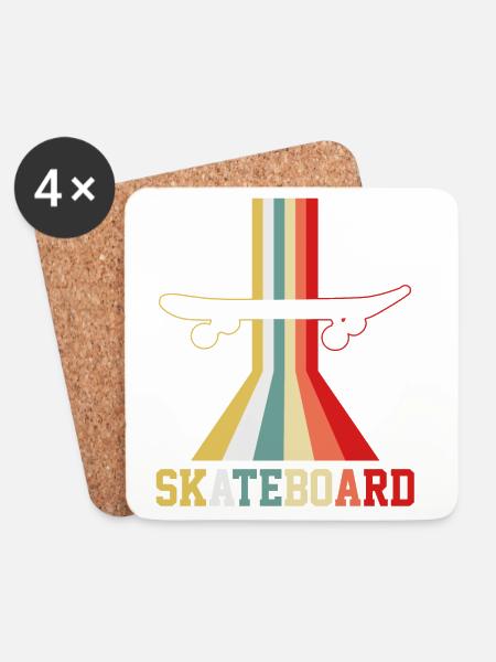 Skateboarden Skateboard Skateboarder Vintage - Untersetzer (4er-Set) - Weiß