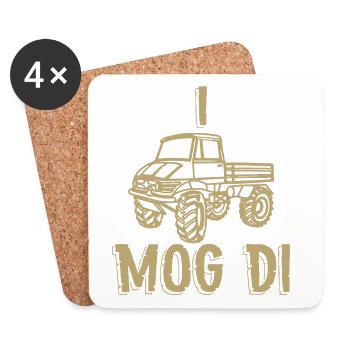 Unimog Fahrzeug SUV Laster ATV - Untersetzer (4er-Set) - Weiß - Vorne