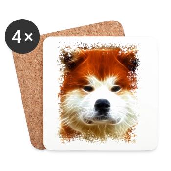 Akita - Dessous de verre (lot de 4) - blanc - Devant