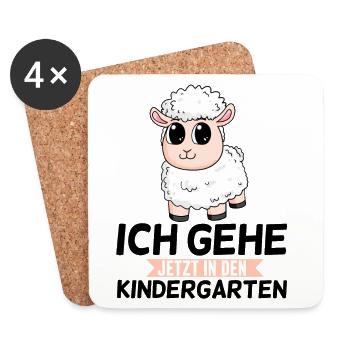 Kinder Kindergartenkind Kindergarten Geschenk - Untersetzer (4er-Set) - Weiß - Vorne