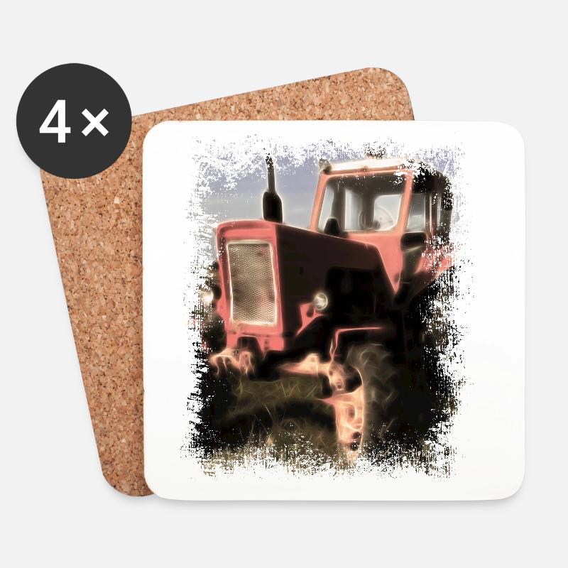 Traktor Belarus MTS 50 - Untersetzer (4er-Set) - Weiß