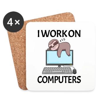 Computer Nerd Programmeur Homme Cadeau - Dessous de verre (lot de 4) - blanc - Devant