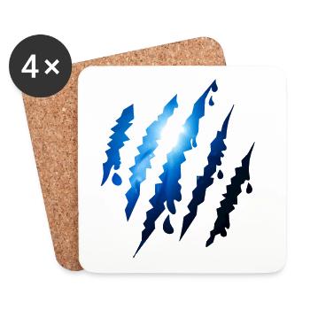 Ozian Scratch Trail Underwater Scratches - Coasters (set of 4) - white - Front