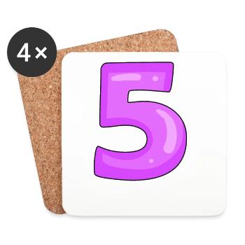 5 violet - Dessous de verre (lot de 4) - blanc - Devant