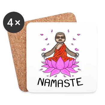 Yoga Namaste Sloth - Coasters (set of 4) - white - Front