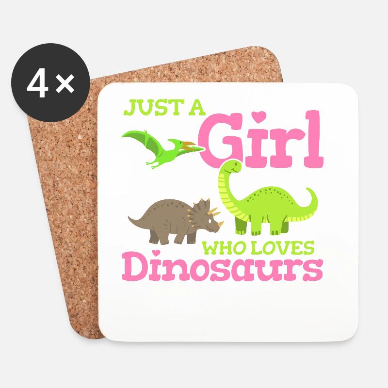 Dinosaurier Dinosaurier-Liebhaber - Untersetzer (4er-Set) - Weiß