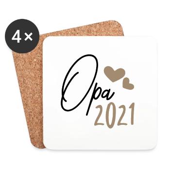 Opa 2021 - Untersetzer (4er-Set) - Weiß - Vorne