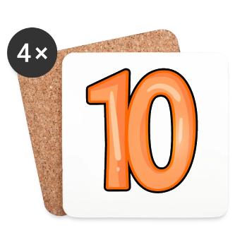 Numéro 10 - Dessous de verre (lot de 4) - blanc - Devant