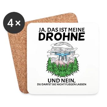 Drone Drohne Drohnen - Untersetzer (4er-Set) - Weiß - Vorne