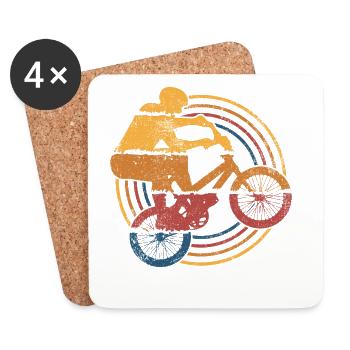 BMX Fahrrad Radfahren - Untersetzer (4er-Set) - Weiß - Vorne