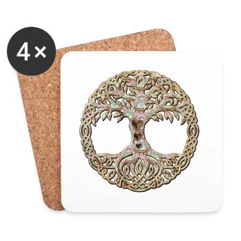 Elegant Celtic tree - Coasters (set of 4) - white - Front