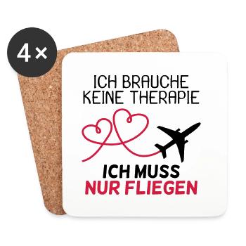 Flugzeug - Untersetzer (4er-Set) - Weiß - Vorne