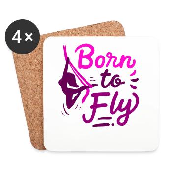 Aerial Yoga Born To Fly Born To Fly Cloth - Coasters (set of 4) - white - Front