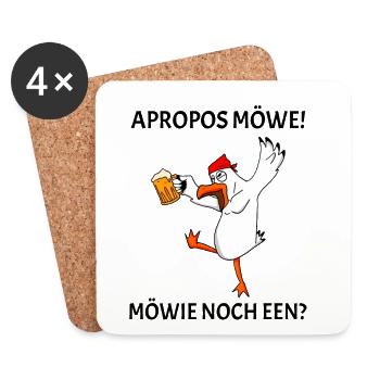Plattdeutsch lustig - Untersetzer (4er-Set) - Weiß - Vorne