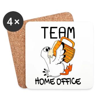 Équipe Home Bureau Mouette Détendre Paresseux Drôle - Dessous de verre (lot de 4) - blanc - Devant