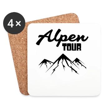 Alpen Berge Berg Bergsteigen - Untersetzer (4er-Set) - Weiß - Vorne
