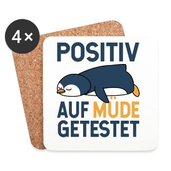 Pinguin Arbeit Beruf faul lustiges Geschenk - Untersetzer (4er-Set) - Weiß - Vorne