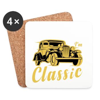 Funny Car Quote For Car Lovers Im Not Old Im Class - Coasters (set of 4) - white - Front