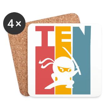Ninja 10th Birthday Kids - Coasters (set of 4) - white - Front