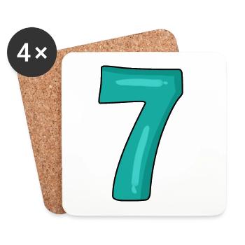 Numéro 7 - Dessous de verre (lot de 4) - blanc - Devant