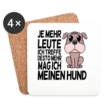 Hundebesitzer Spruch Hunde Hunde - Untersetzer (4er-Set) - Weiß - Vorne