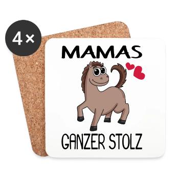 Baby Pferd Geburt Schwanger - Untersetzer (4er-Set) - Weiß - Vorne