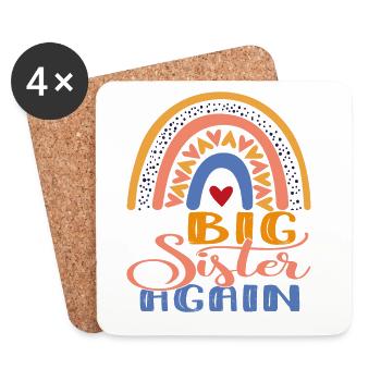 Big sister gift Big Sister Again - Coasters (set of 4) - white - Front