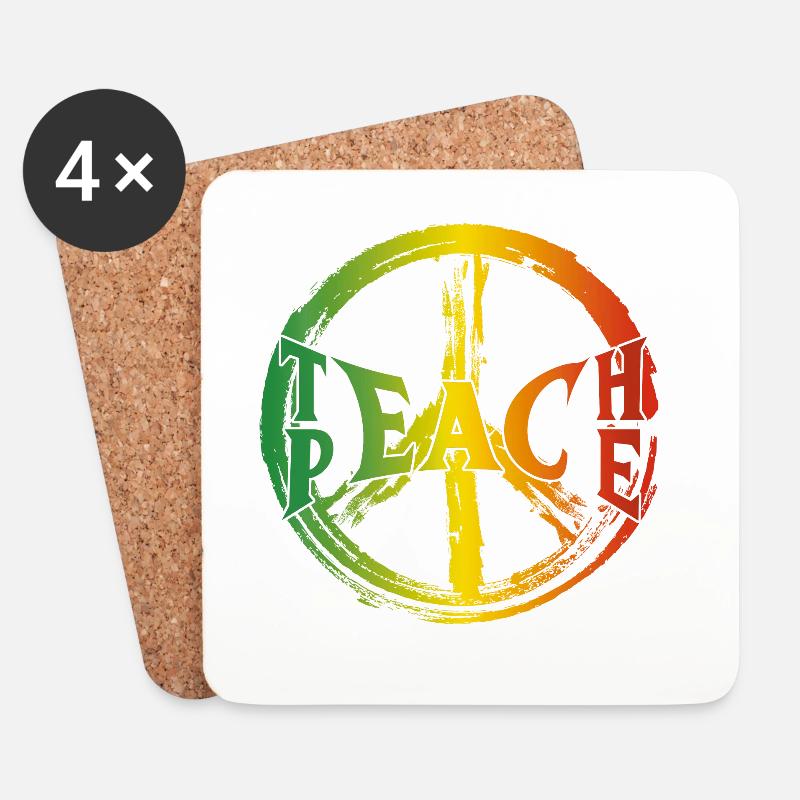 Teach Peace - Untersetzer (4er-Set) - Weiß