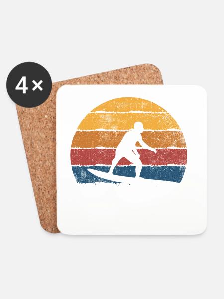 Surfer Surfen Surfboard - Untersetzer (4er-Set) - Weiß