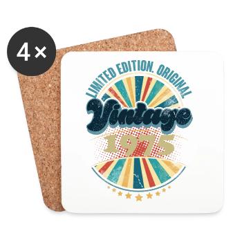 Geburtsjahr 1975 Geburtstag Vintage - Untersetzer (4er-Set) - Weiß - Vorne