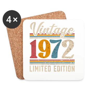 1972 Année de naissance Vintage Retro Vintage - Dessous de verre (lot de 4) - blanc - Devant