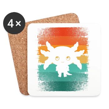 Axolotl - Untersetzer (4er-Set) - Weiß - Vorne