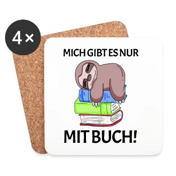 Buch Spruch Bücher lesen Leser Geschenk - Untersetzer (4er-Set) - Weiß - Vorne