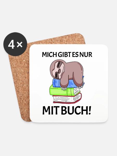 Buch Spruch Bücher lesen Leser Geschenk - Untersetzer (4er-Set) - Weiß