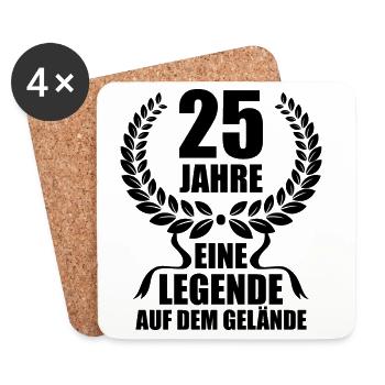 25 Jahre Im Dienst Dienstjubiläum Legende Arbeit - Untersetzer (4er-Set) - Weiß - Vorne