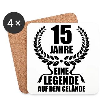 15 Jahre Im Dienst Dienstjubiläum Legende Arbeit - Untersetzer (4er-Set) - Weiß - Vorne