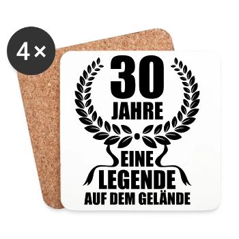 30 Jahre Im Dienst Dienstjubiläum Legende Arbeit - Untersetzer (4er-Set) - Weiß - Vorne