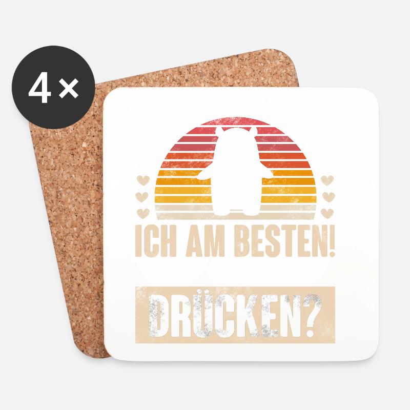 Bär Umarmung Lustig - Untersetzer (4er-Set) - Weiß