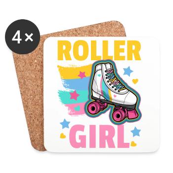 Rollschuhe Roller Girl - Untersetzer (4er-Set) - Weiß - Vorne