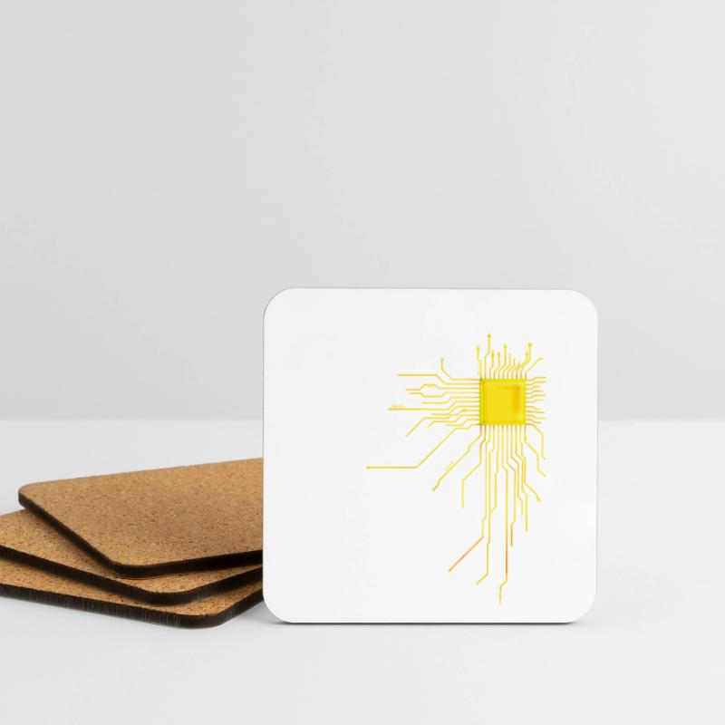 platine Core cpu Computer Nerd Programmeur admin Dessous de verre (lot de 4)