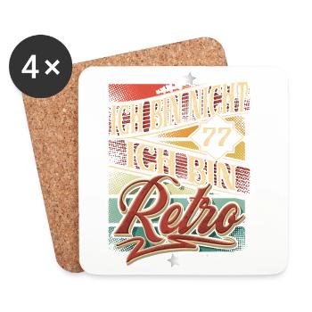 77. Geburtstag 77 Jahre Retro Vintage - Untersetzer (4er-Set) - Weiß - Vorne