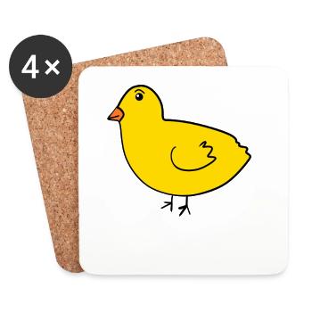Poussin - Dessous de verre (lot de 4) - blanc - Devant