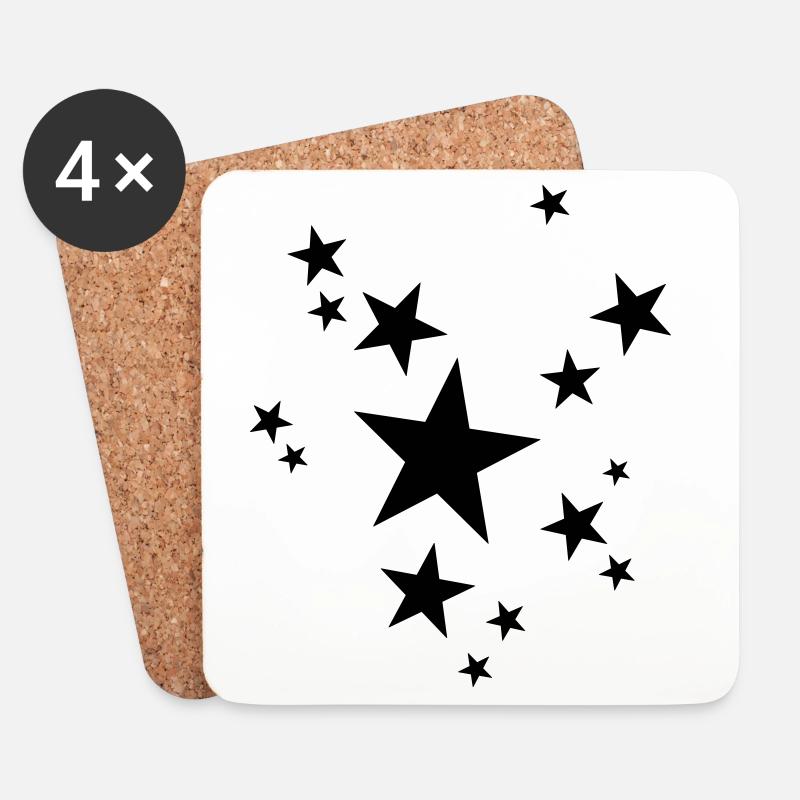 Sterne Zauber Glitzer Design Geschenk - Untersetzer (4er-Set) - Weiß