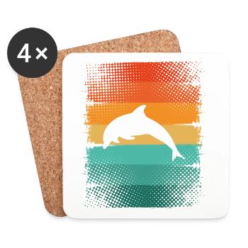 Dolphin - Coasters (set of 4) - white - Front