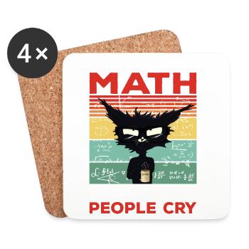 I Love Math It Makes People Cry Mathe Geschenk - Untersetzer (4er-Set) - Weiß - Vorne