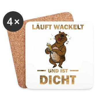 Männertag Vatertag Herrentag - Vater Bier das Tier - Untersetzer (4er-Set) - Weiß - Vorne